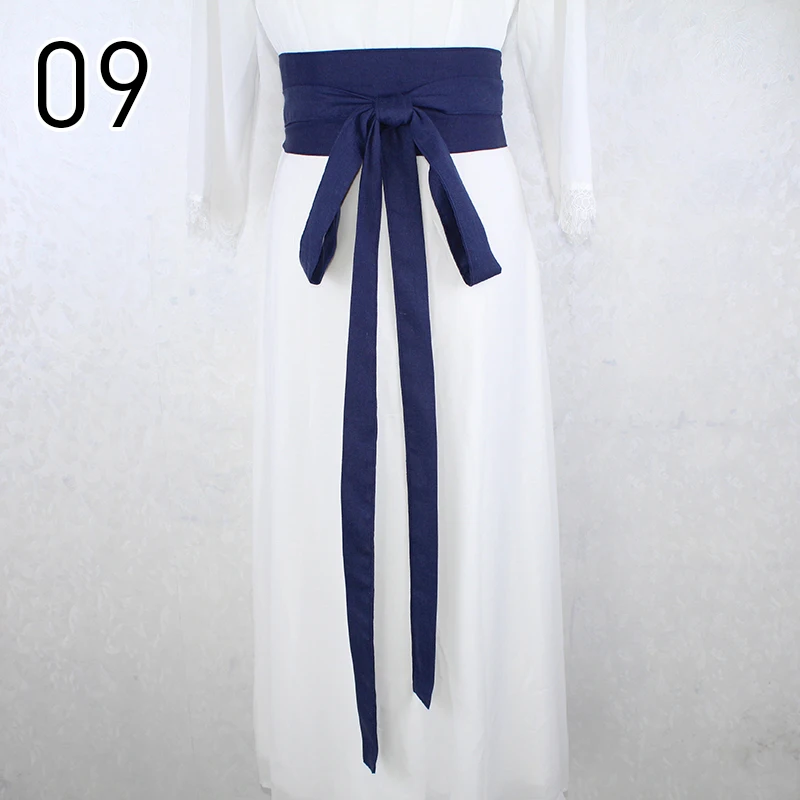 360cm Chinese Traditional Long Hanfu Belt Women Antique Elegant Dress Decor Waistband Cotton Linen Solid Color Long Silk Belt