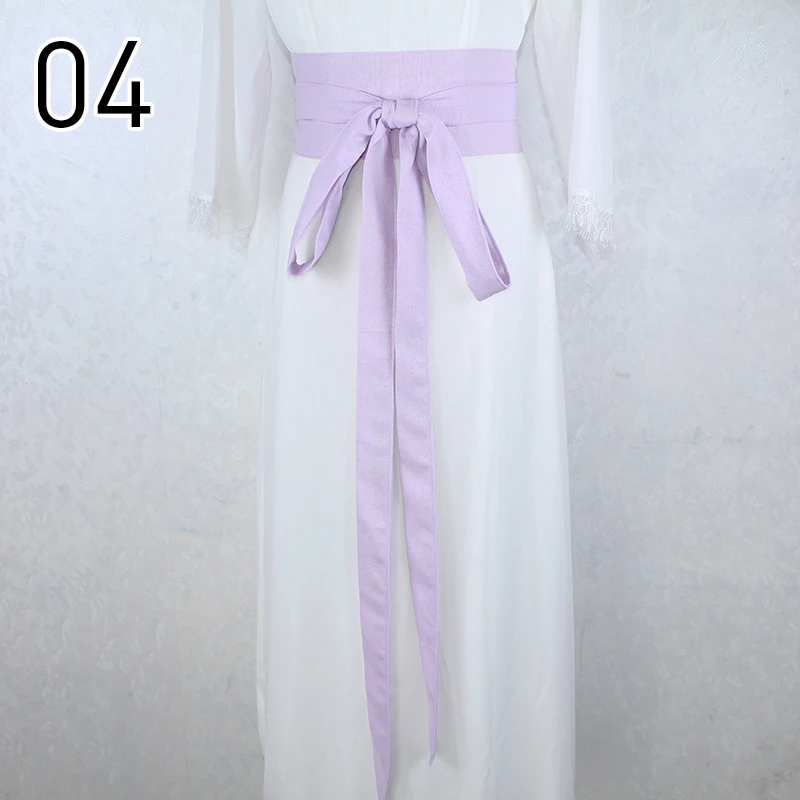 360cm Chinese Traditional Long Hanfu Belt Women Antique Elegant Dress Decor Waistband Cotton Linen Solid Color Long Silk Belt