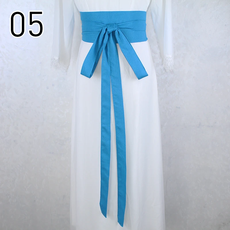 360cm Chinese Traditional Long Hanfu Belt Women Antique Elegant Dress Decor Waistband Cotton Linen Solid Color Long Silk Belt