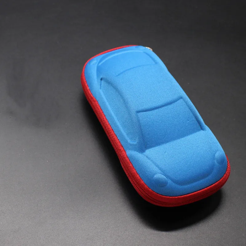 Cute Cartoon Car Shaped Glasses Case Box for Children's Boys Girls Sunglasses Box Stationery Storage Box Zipper Glasses Box