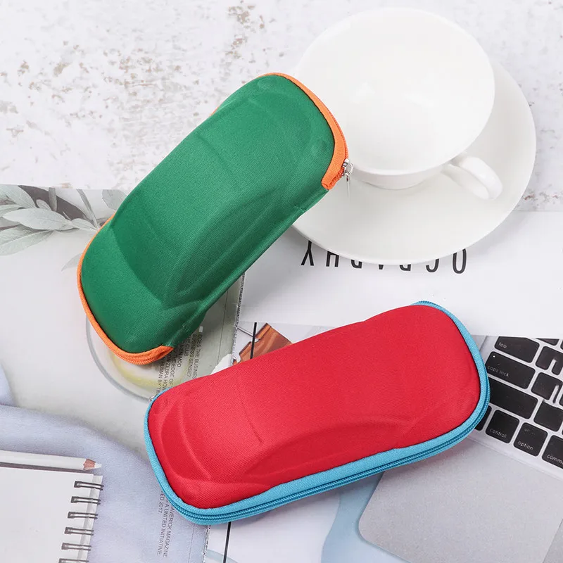 Cute Cartoon Car Shaped Glasses Case Box for Children's Boys Girls Sunglasses Box Stationery Storage Box Zipper Glasses Box