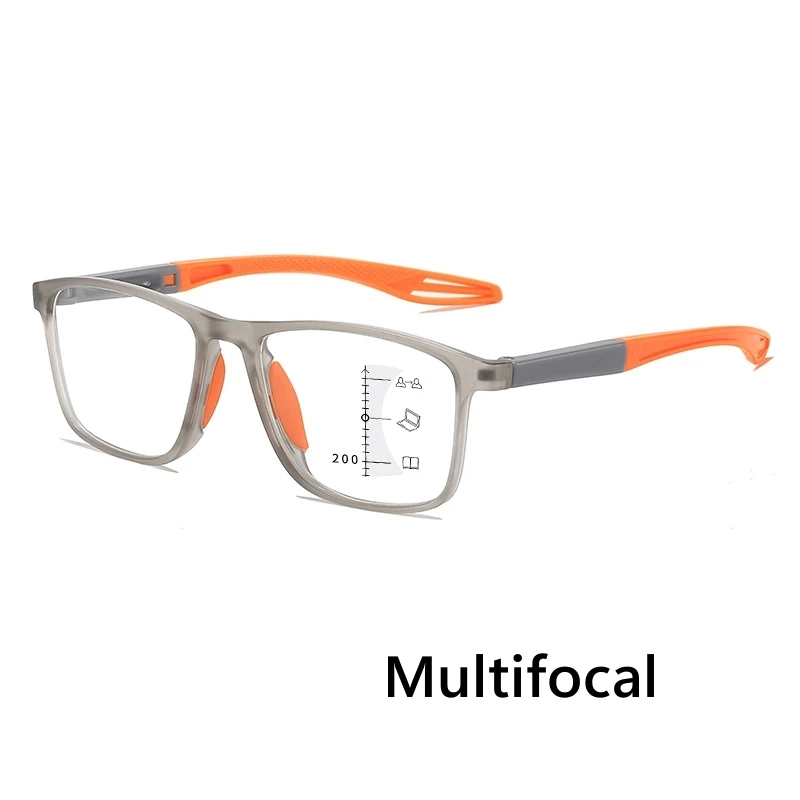 TR Sports Multifocal Reading Glasses Men Women Fashion HD Far Sight Eyewear Unisex Ultralight Square Hyperopia Plus Eyeglasses