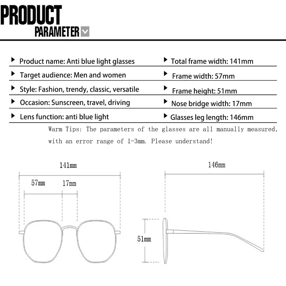 KLASSNUM 2026 Fashion Anti-blue Light Glasses Men Women Transparent Computer Glasses Large Frame Retro Eyeglass Square Eyeglasse