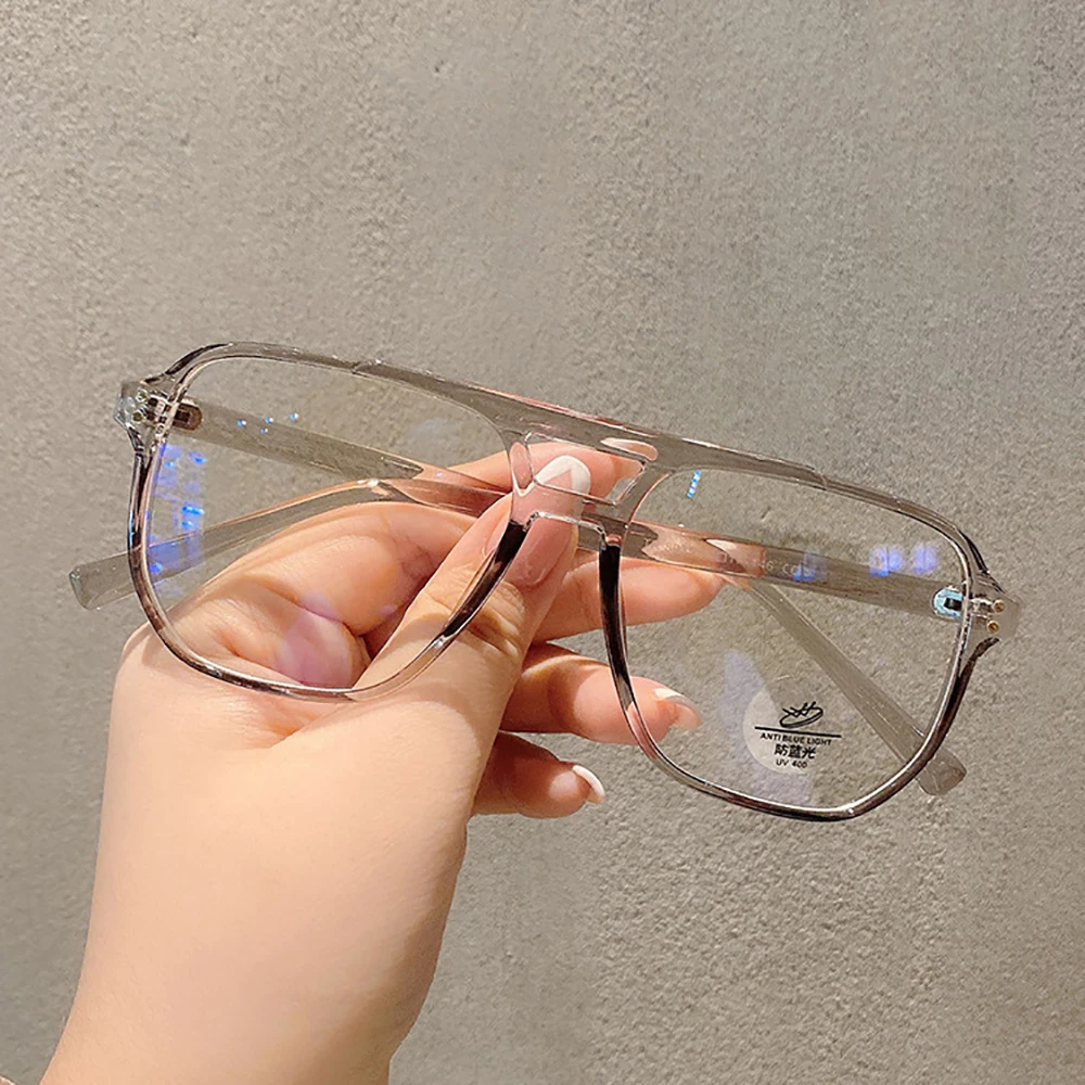 KLASSNUM 2026 Fashion Anti-blue Light Glasses Men Women Transparent Computer Glasses Large Frame Retro Eyeglass Square Eyeglasse