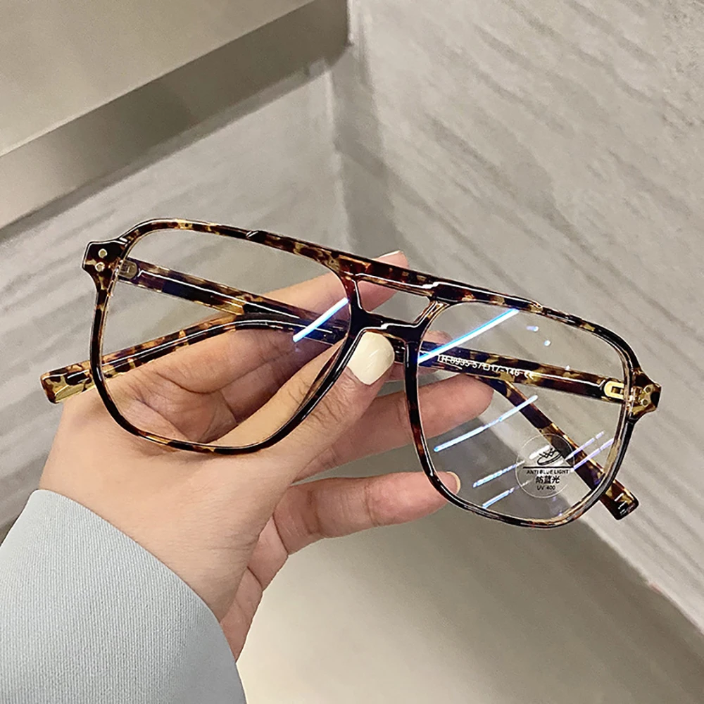 KLASSNUM 2026 Fashion Anti-blue Light Glasses Men Women Transparent Computer Glasses Large Frame Retro Eyeglass Square Eyeglasse