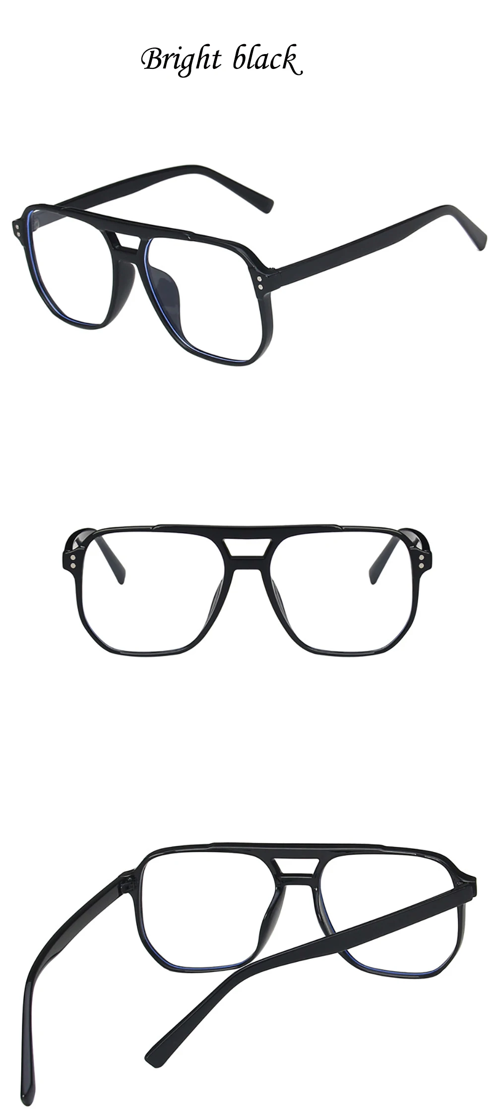 KLASSNUM 2026 Fashion Anti-blue Light Glasses Men Women Transparent Computer Glasses Large Frame Retro Eyeglass Square Eyeglasse