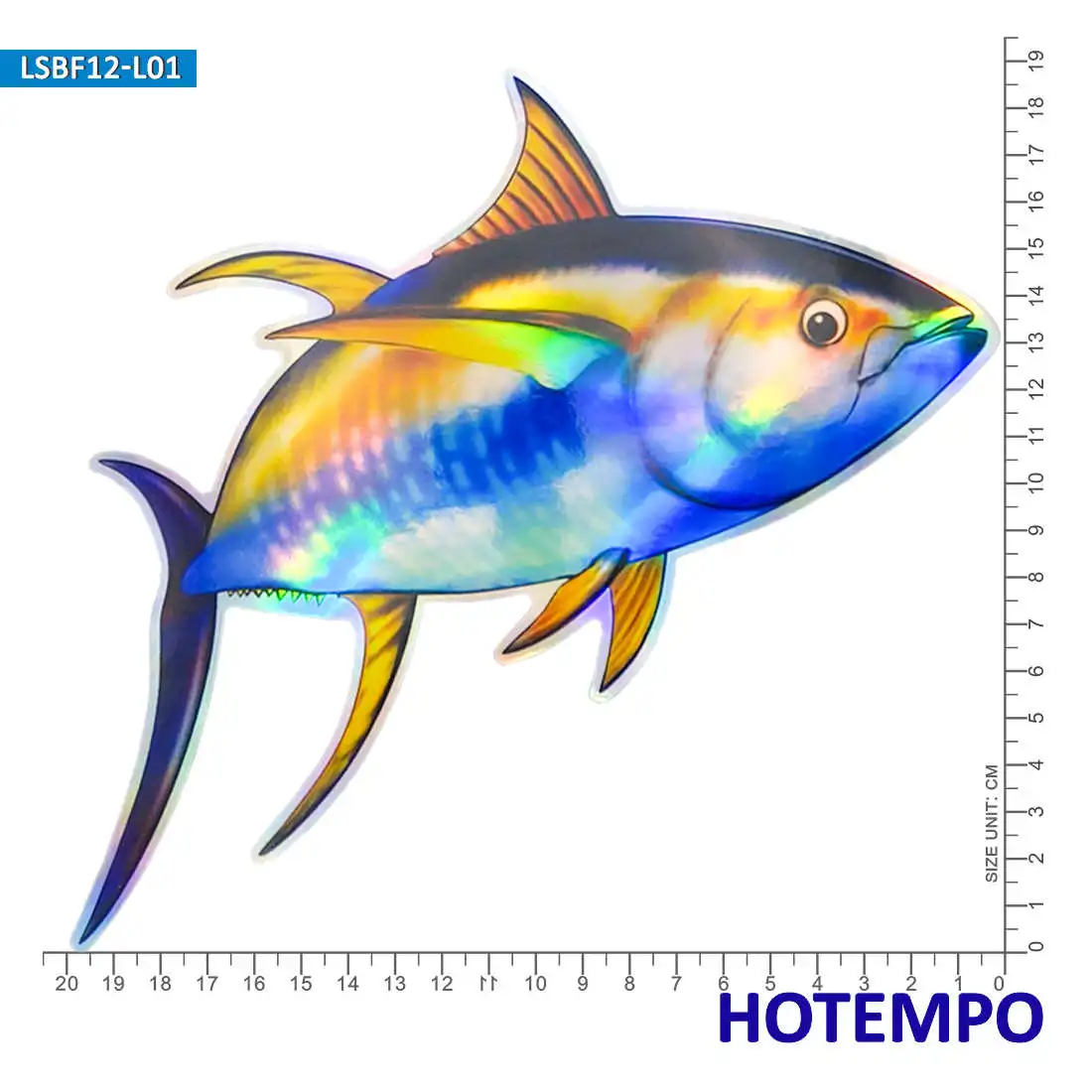 Big Sea Fish Stickers Laser Glossy Style Marine Life Go Fishing Outdoor for Fisherman Boat Laptop Luggage Car Waterproof Sticker