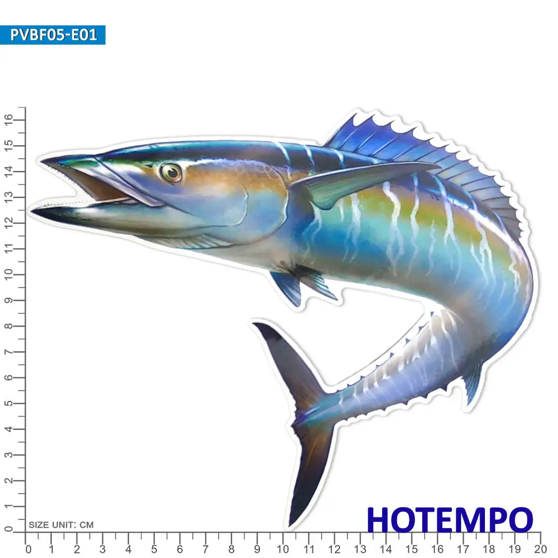 Big Sea Fish Stickers Laser Glossy Style Marine Life Go Fishing Outdoor for Fisherman Boat Laptop Luggage Car Waterproof Sticker