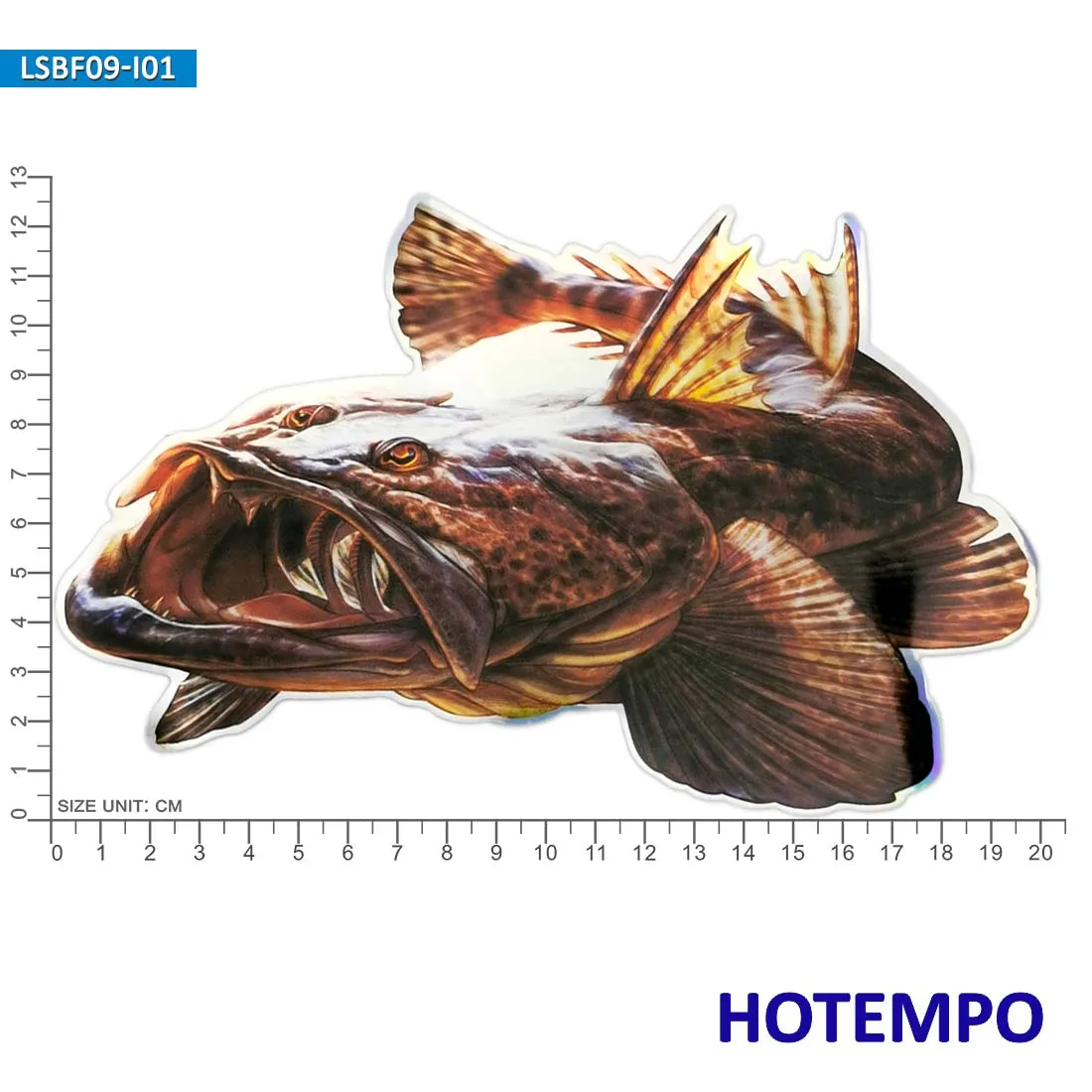 Big Sea Fish Stickers Laser Glossy Style Marine Life Go Fishing Outdoor for Fisherman Boat Laptop Luggage Car Waterproof Sticker