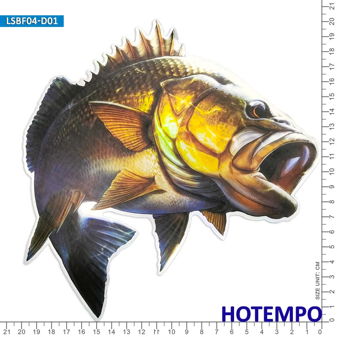 Big Sea Fish Stickers Laser Glossy Style Marine Life Go Fishing Outdoor for Fisherman Boat Laptop Luggage Car Waterproof Sticker
