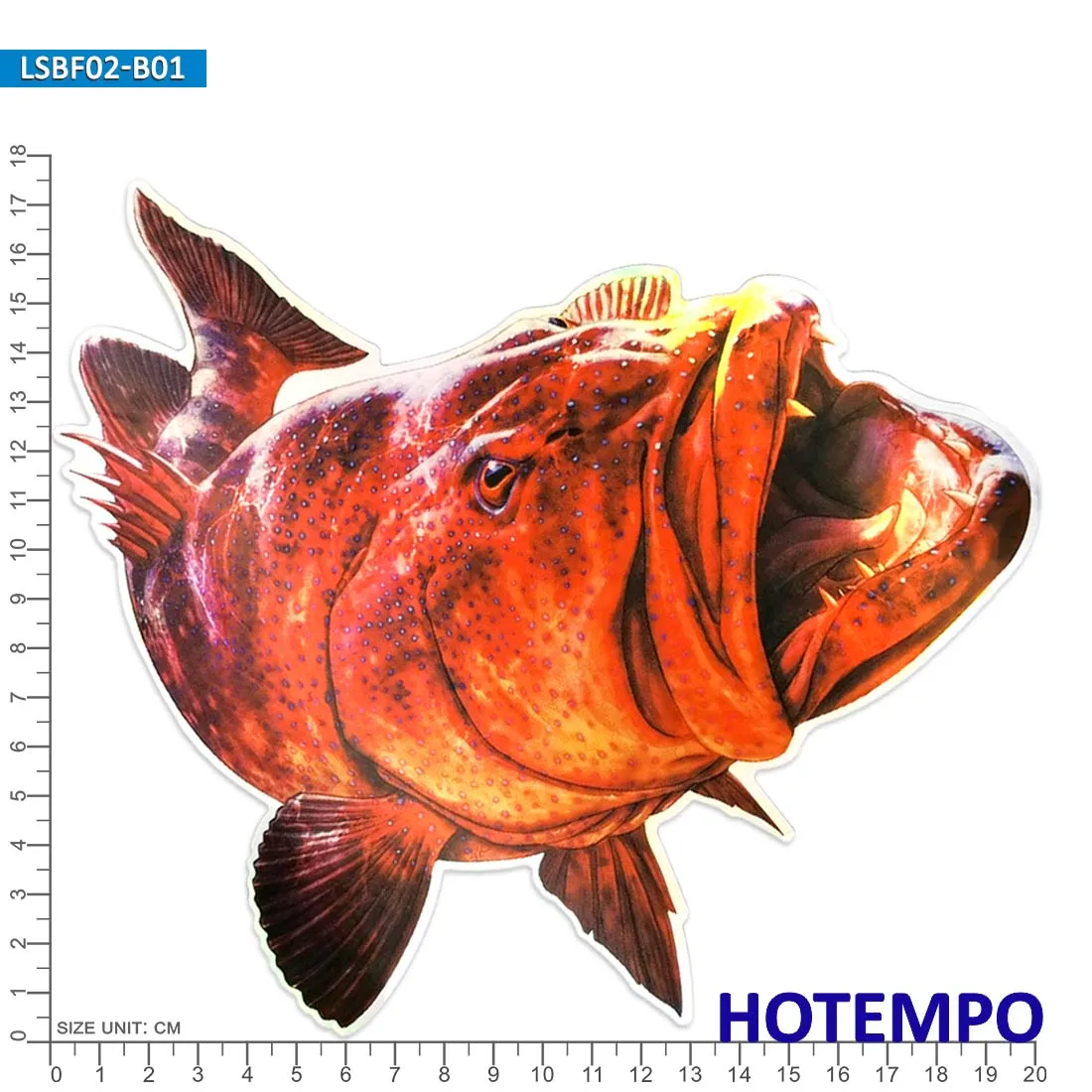 Big Sea Fish Stickers Laser Glossy Style Marine Life Go Fishing Outdoor for Fisherman Boat Laptop Luggage Car Waterproof Sticker