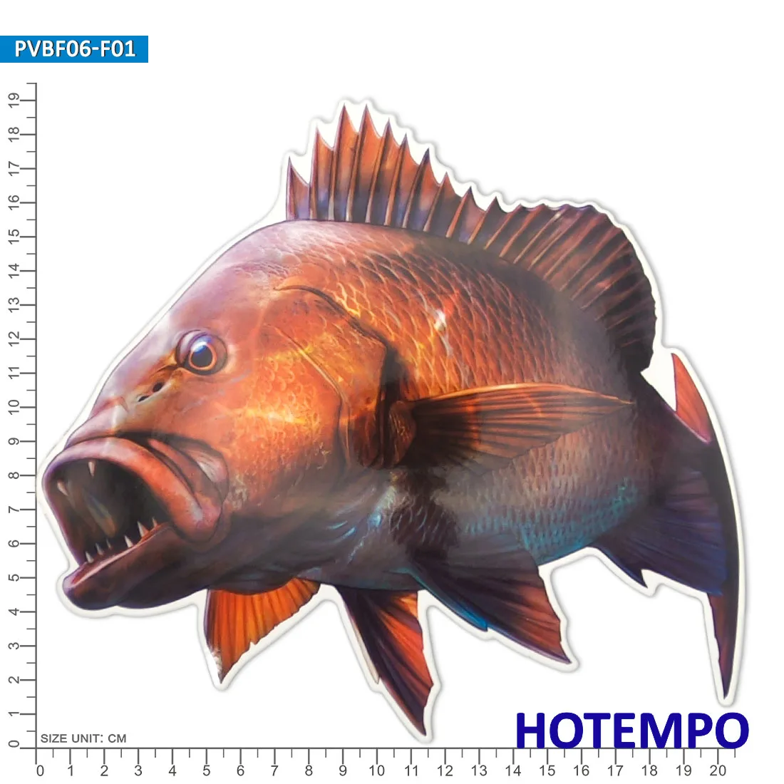 Big Sea Fish Stickers Laser Glossy Style Marine Life Go Fishing Outdoor for Fisherman Boat Laptop Luggage Car Waterproof Sticker