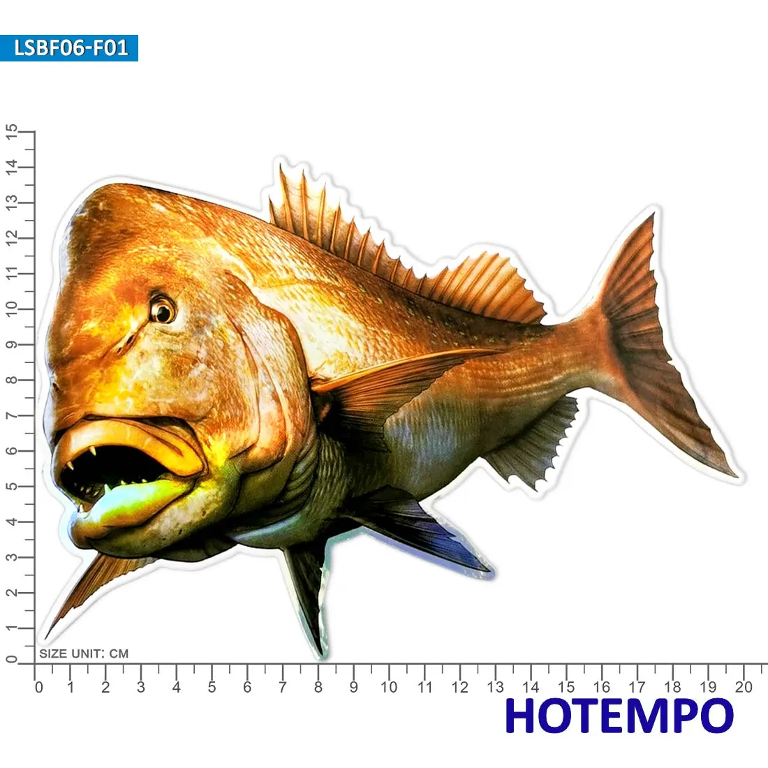 Big Sea Fish Stickers Laser Glossy Style Marine Life Go Fishing Outdoor for Fisherman Boat Laptop Luggage Car Waterproof Sticker