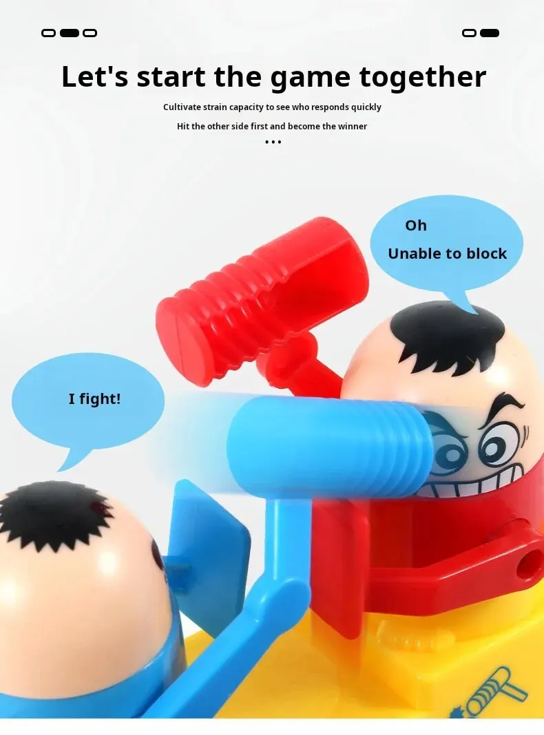 Mini Children's Head Knocking Little Man Fighting Red and Blue Attack and Defense Twin Parent Child Finger Fighting Game Machine