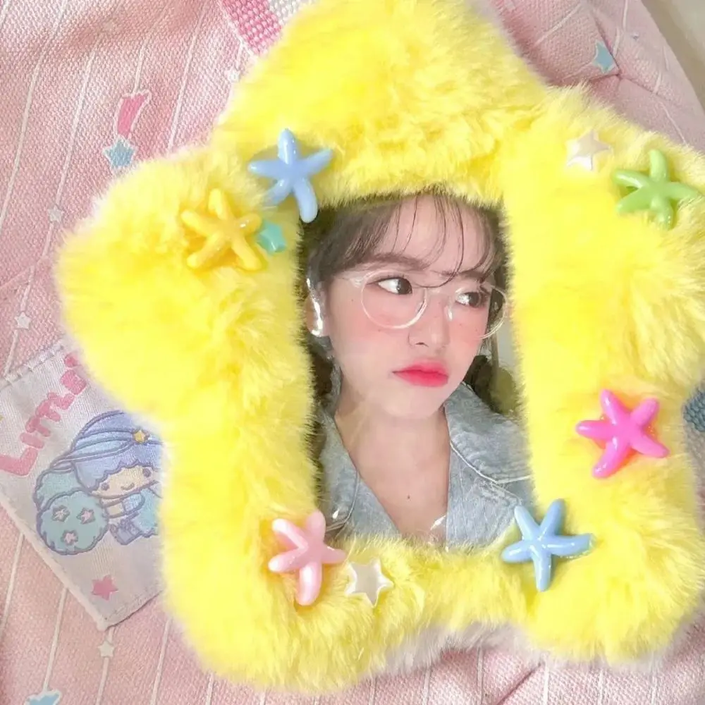 Cute Plush Photocard Case Student Card Holder Bag keychain Star Shape Photo Card Holder Idol Photos Protective Cover Cartoon