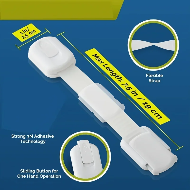 Child Lock Children Protection Baby Safety Lock for Cabinets and Drawers Toilet Fridge & More Adjustable length