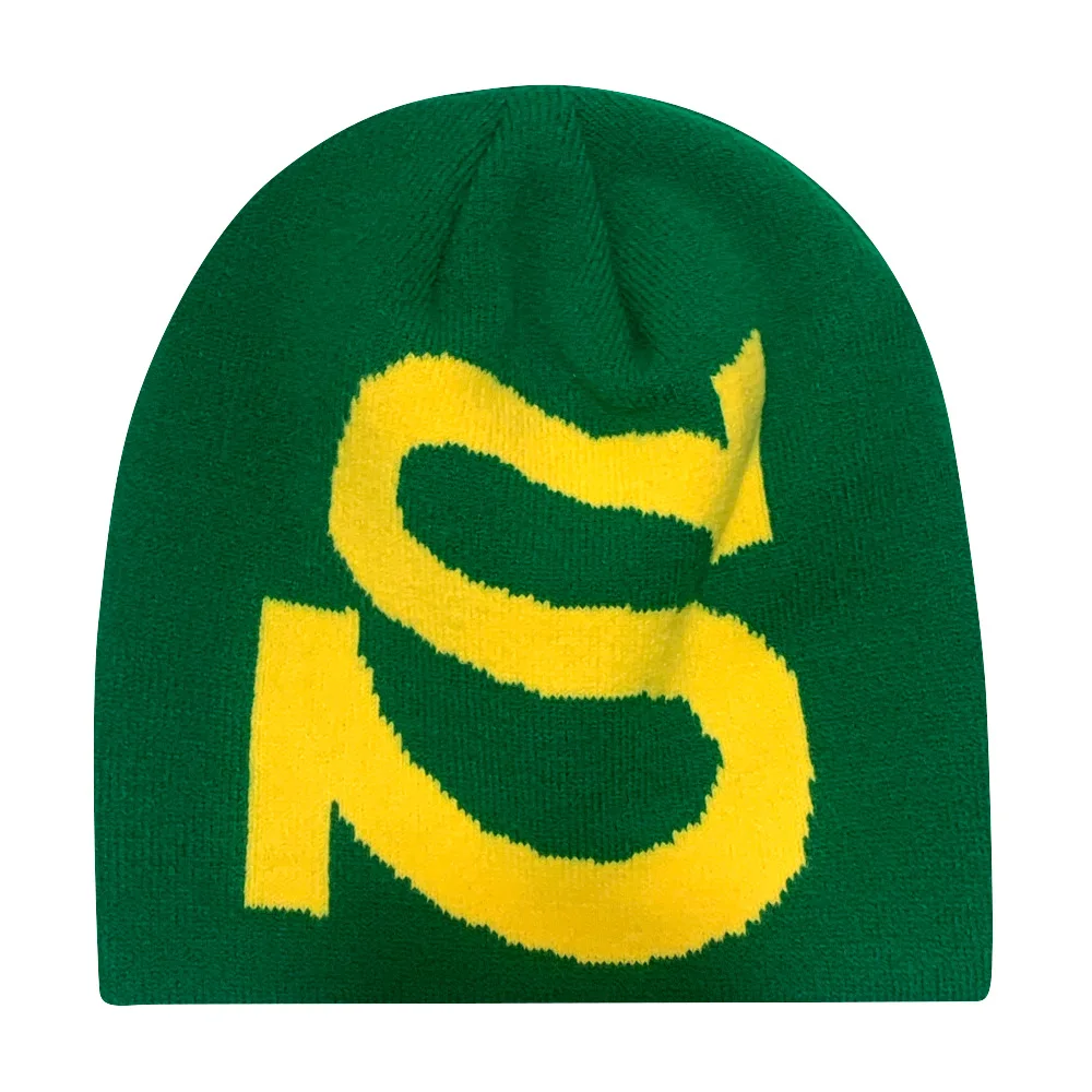 Letter S Fashion Y2K Knitted Hat Unisex Autumn Winter Warm Wool Beanies Hip Hop Ear Gorras Skiing Cap Cycling Outdoor Women Men