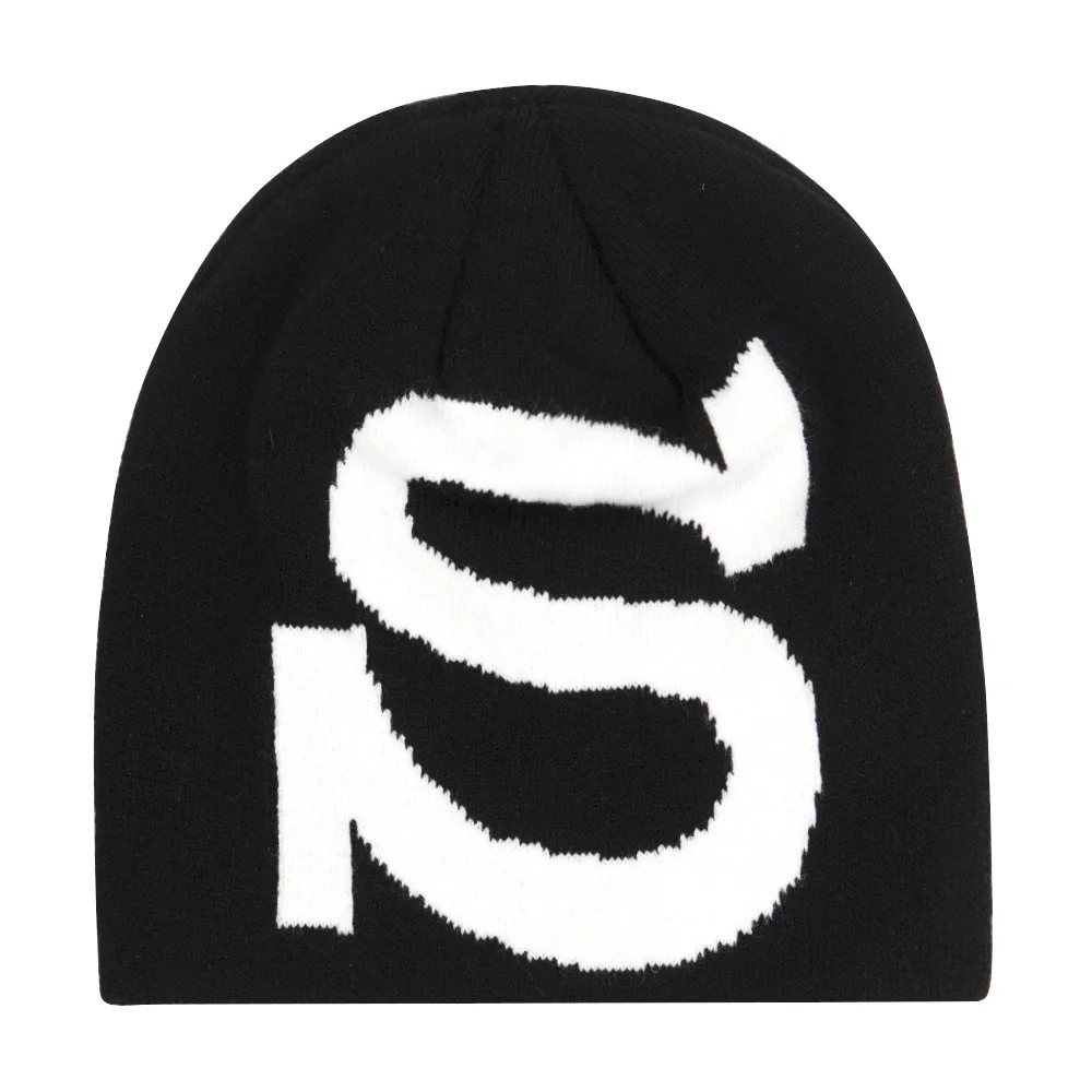 Letter S Fashion Y2K Knitted Hat Unisex Autumn Winter Warm Wool Beanies Hip Hop Ear Gorras Skiing Cap Cycling Outdoor Women Men