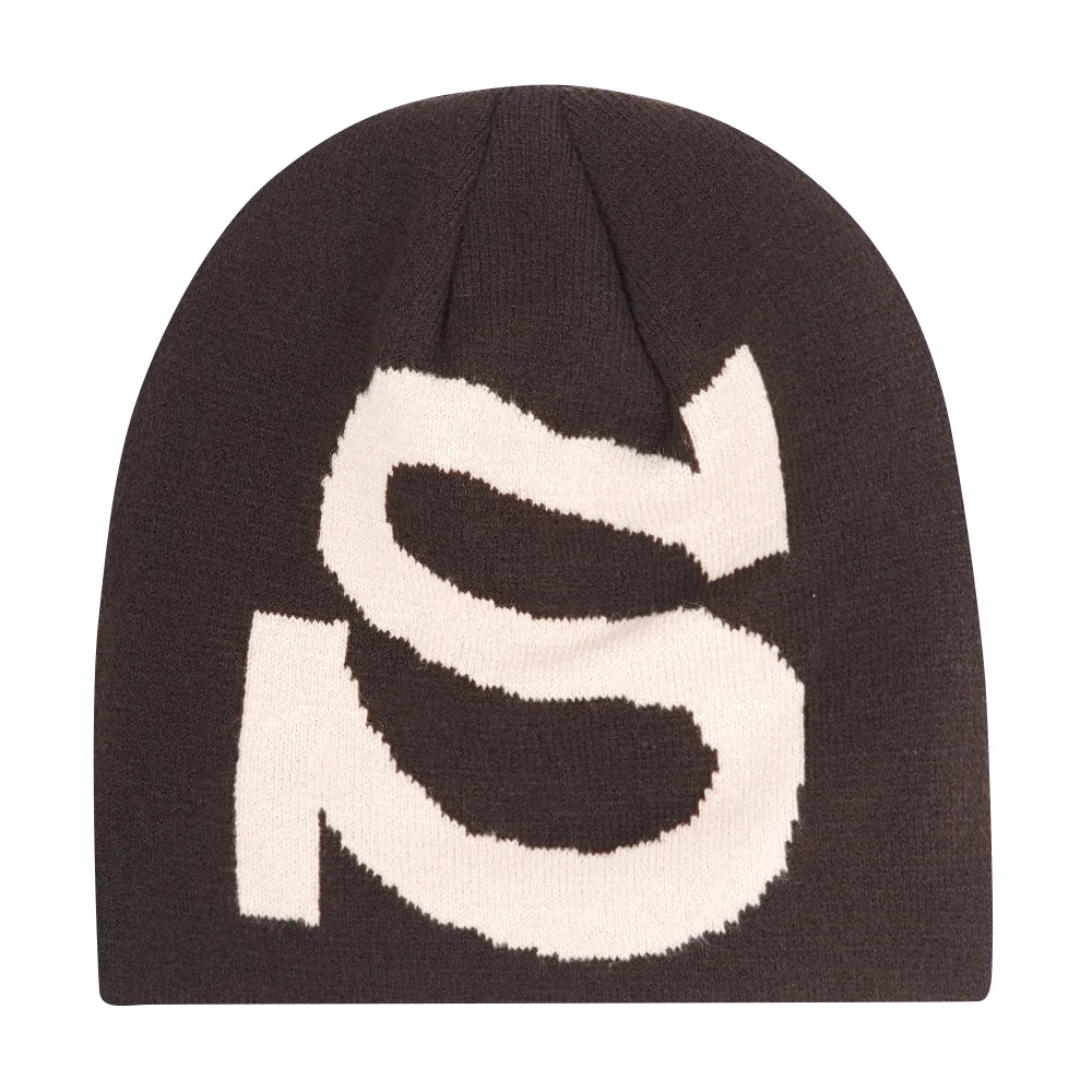 Letter S Fashion Y2K Knitted Hat Unisex Autumn Winter Warm Wool Beanies Hip Hop Ear Gorras Skiing Cap Cycling Outdoor Women Men