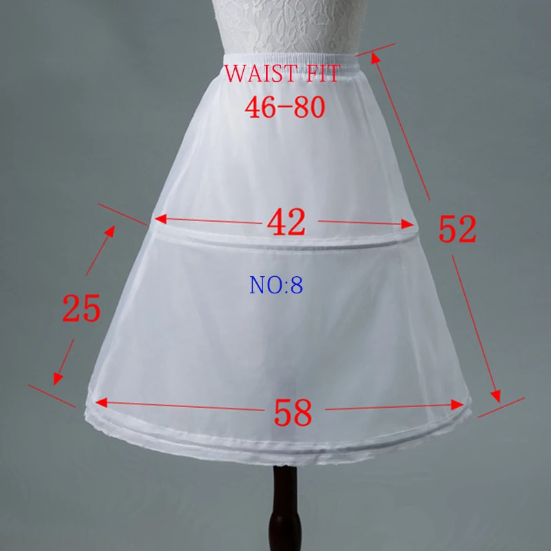 White Children Kids Petticoat A-Line 3 Hoops One Layer Flower Girls Crinoline Lace Trim Flower Girl Dress Underskirt