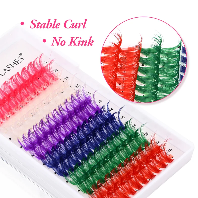 ARISON 120 Cluster Colorful Individual Lashes 6 Mixed Color Eyelash Extension Cluster False Eyelash For Festival Party Makeup