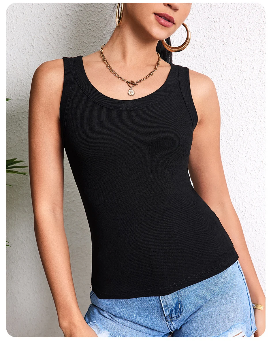 6/3/1 Piece Ladies Bottoming Solid Color Fashion Threaded Vest Casual Joker Sports Girl Mixed Color Combination Coat Parent-chil