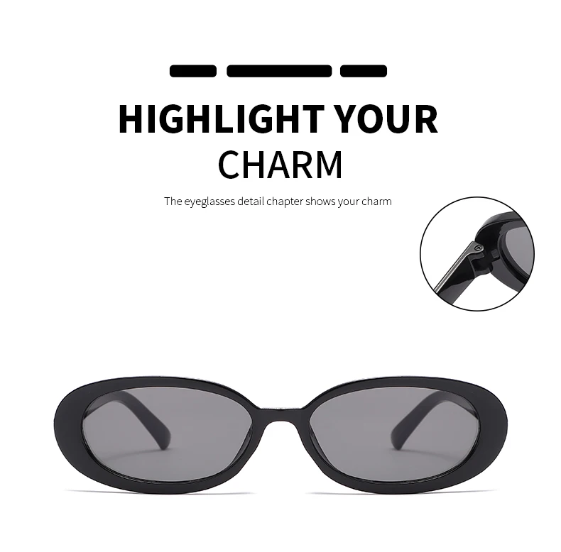 Small Oval Sunglasses Women Vintage Brand Designer Retro Black Sun Glasses Classic Shades Female Oculos De Sol Feminino UV400