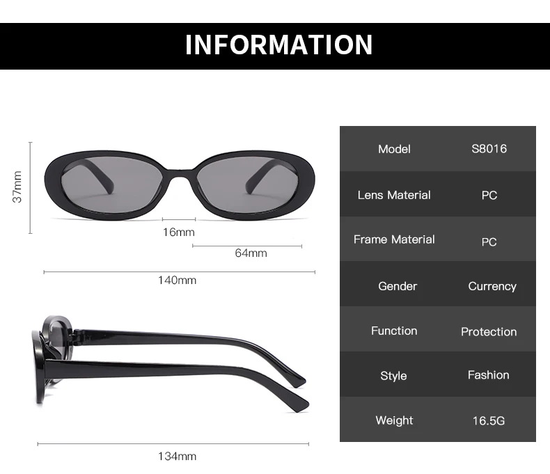 Small Oval Sunglasses Women Vintage Brand Designer Retro Black Sun Glasses Classic Shades Female Oculos De Sol Feminino UV400
