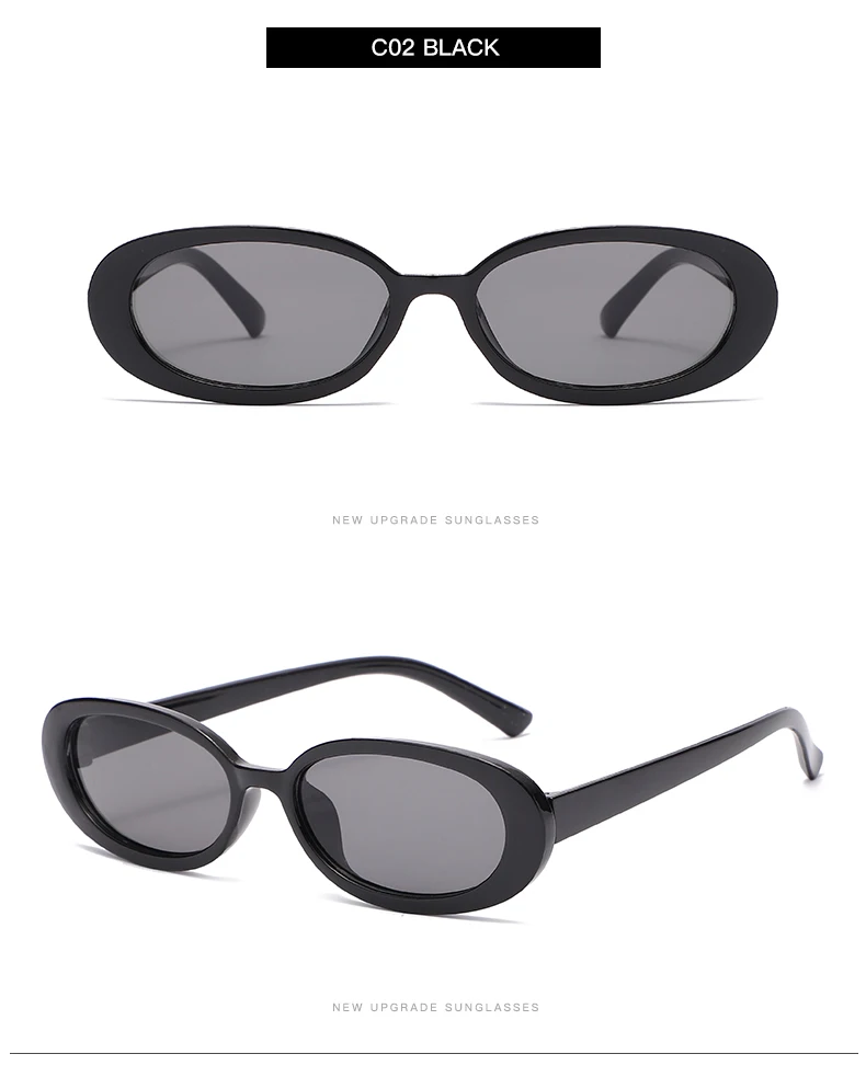 Small Oval Sunglasses Women Vintage Brand Designer Retro Black Sun Glasses Classic Shades Female Oculos De Sol Feminino UV400