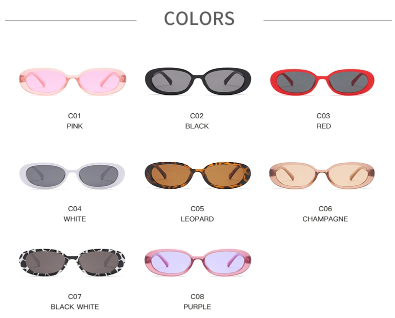 Small Oval Sunglasses Women Vintage Brand Designer Retro Black Sun Glasses Classic Shades Female Oculos De Sol Feminino UV400
