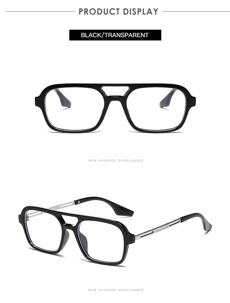 Double Bridge Square Frame Sunglasses Fashion New Retro Cat Eye Sun Glasses Brand Design UV400 Shades Eyewear Women Female