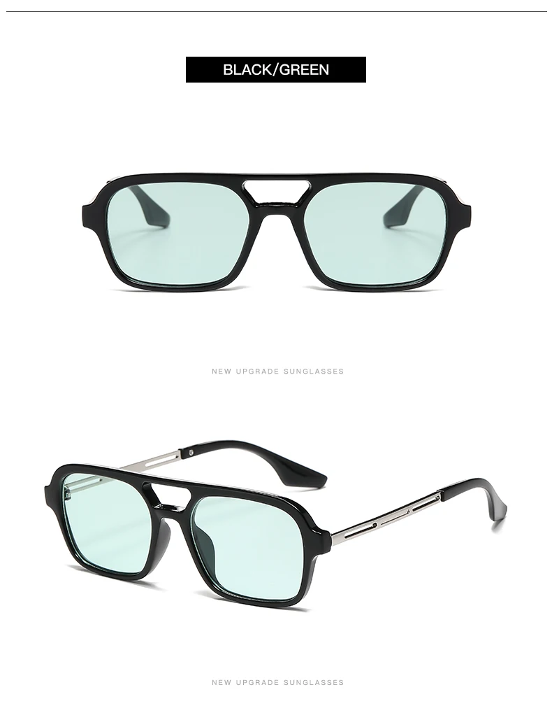 Double Bridge Square Frame Sunglasses Fashion New Retro Cat Eye Sun Glasses Brand Design UV400 Shades Eyewear Women Female
