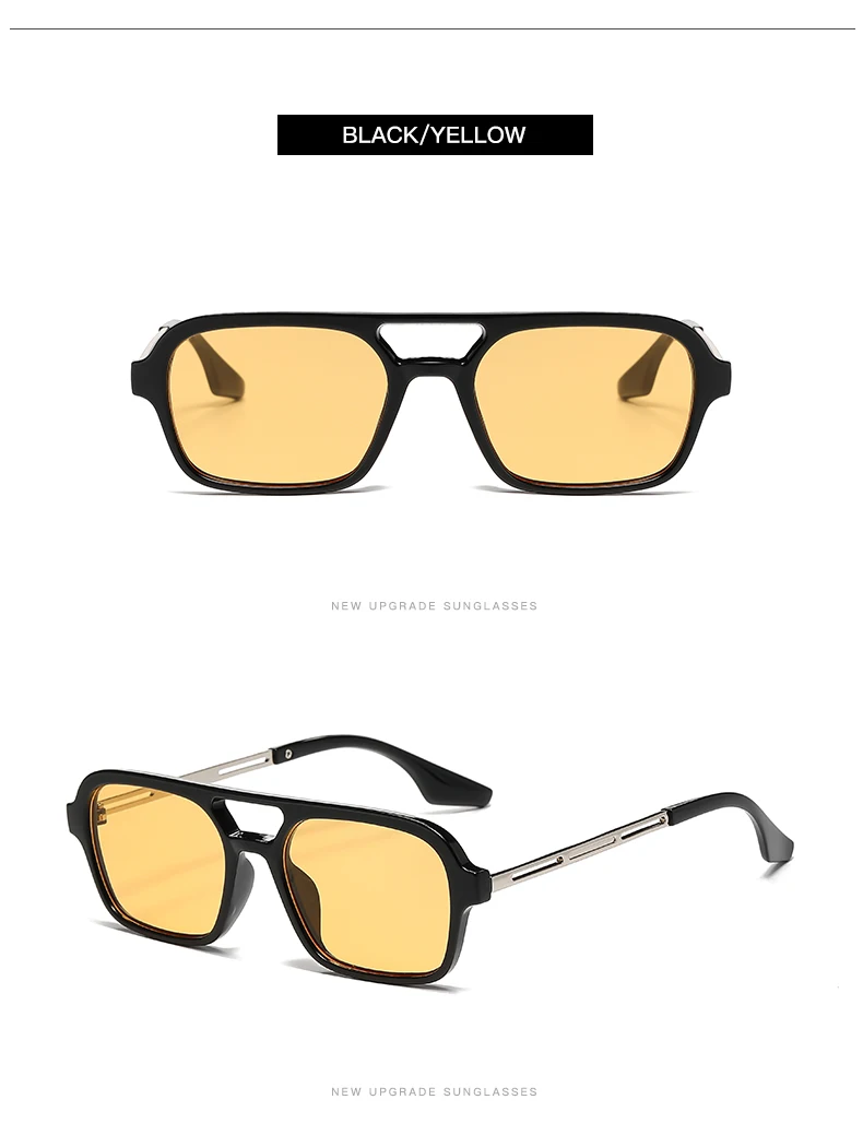 Double Bridge Square Frame Sunglasses Fashion New Retro Cat Eye Sun Glasses Brand Design UV400 Shades Eyewear Women Female