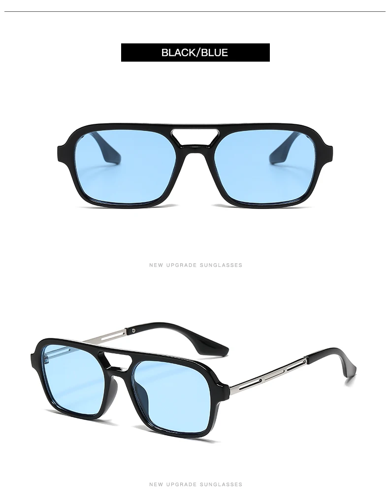 Double Bridge Square Frame Sunglasses Fashion New Retro Cat Eye Sun Glasses Brand Design UV400 Shades Eyewear Women Female