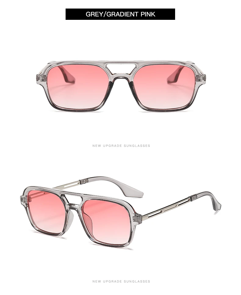 Double Bridge Square Frame Sunglasses Fashion New Retro Cat Eye Sun Glasses Brand Design UV400 Shades Eyewear Women Female