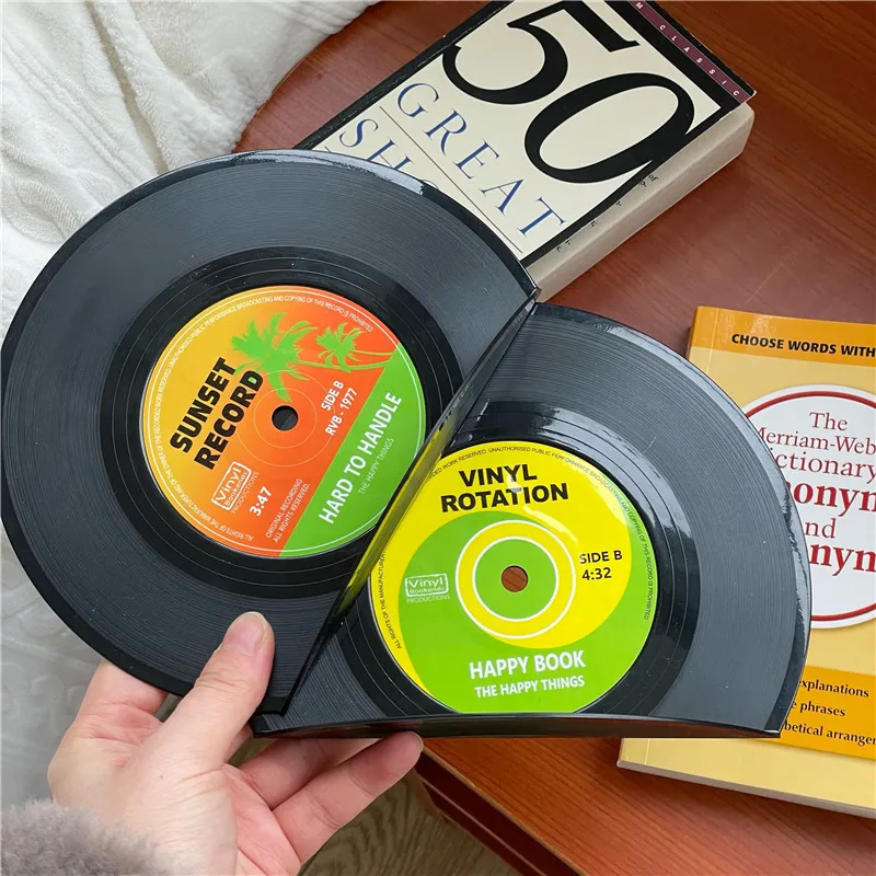 Vinyl CD Bookends Creative Record Bookstand Desktop Decoration Rubbie Vintage Partition Bookcase Office Accessories