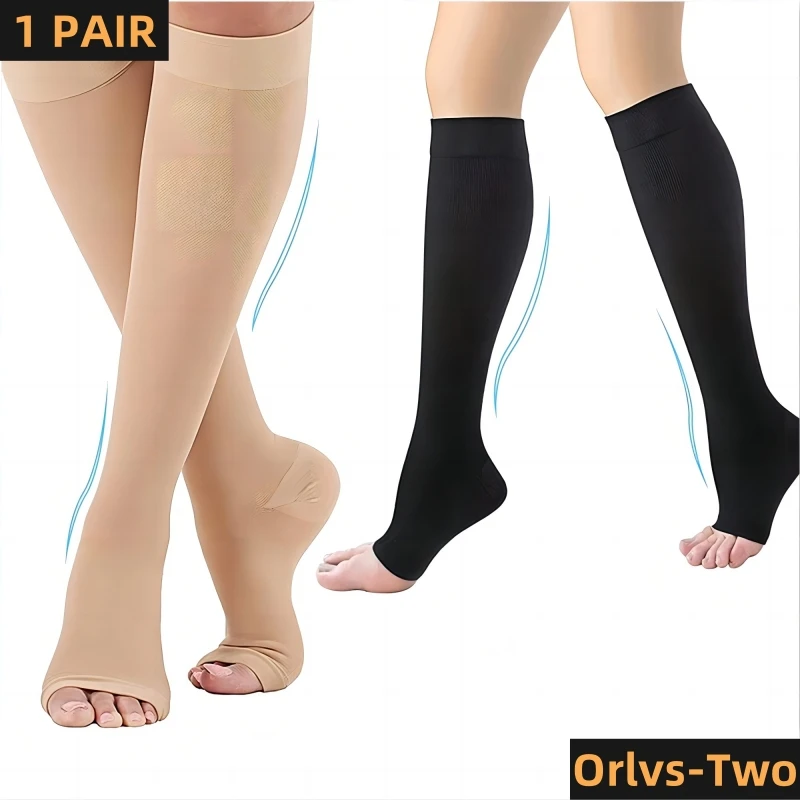 1 Pairs S-XXL Compression Socks Medical Prevent Varicose Veins Toeless Support Hose for Women Men