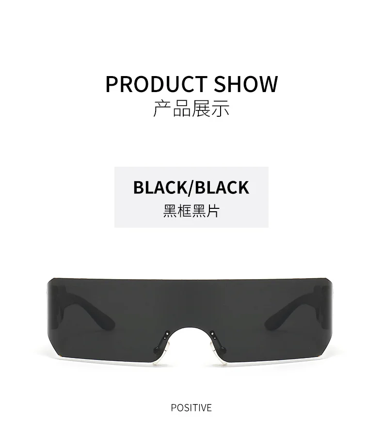 Steampunk Y2K Sunglasses Women Men Square One Piece Wrap Around Sun Glasses Fashion Shades Big Frame Sunglasses for Female