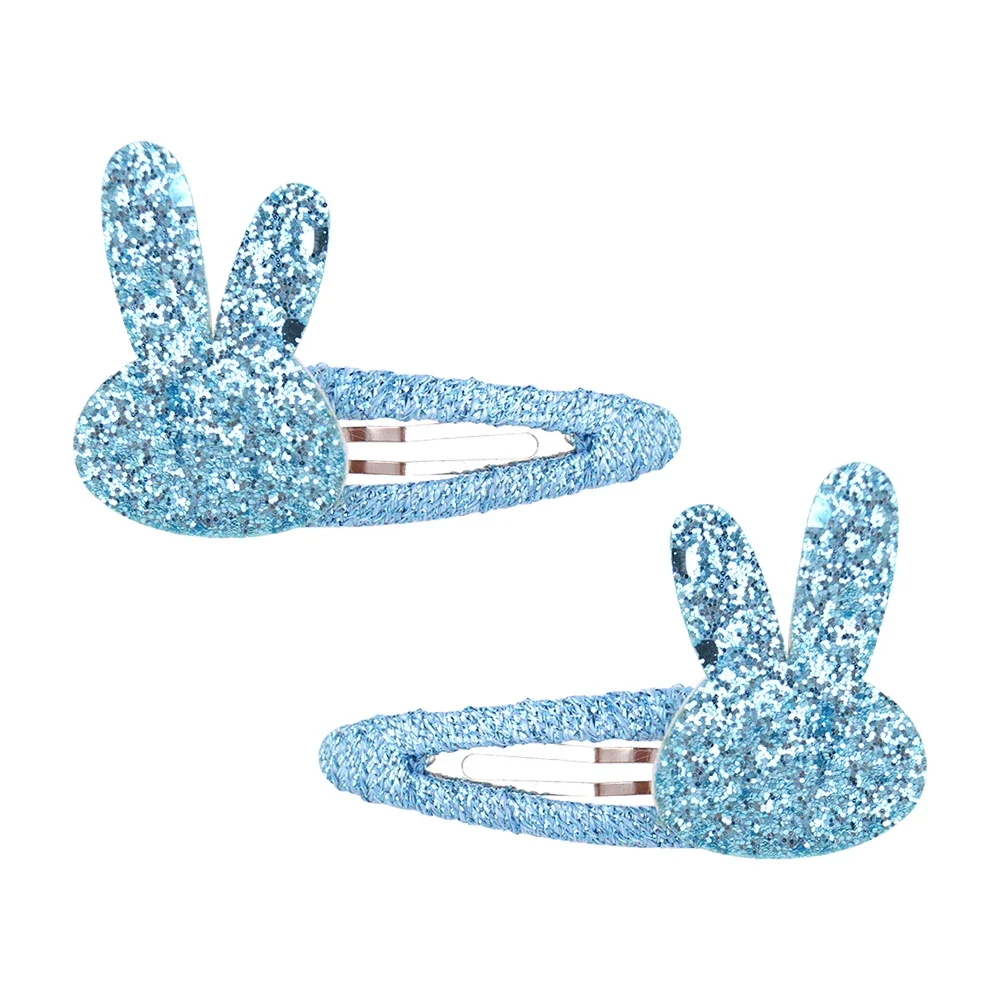 2Pcs/Set Sweet BB Glitter Hairpins for Baby Girls Rabbit Flower Hair Clips Barrettes Headwear Fashion Kids Hair Accessories