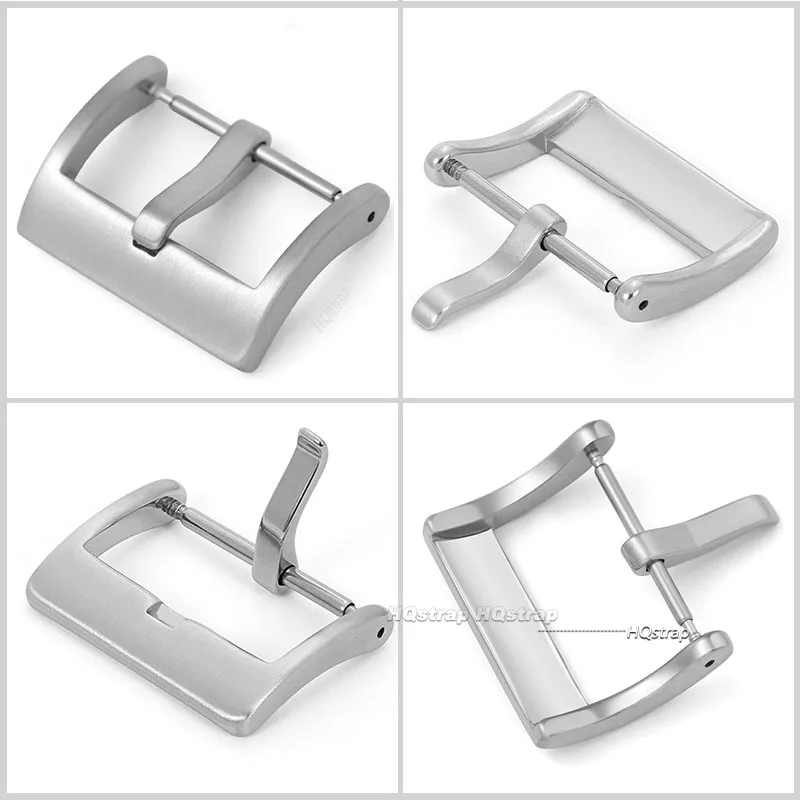 16 18 20 22mm Watch Band Metal Buckle Strap Solid Square Button Stainless Steel Matte Polished Clasp Silver Black Watch Buckles