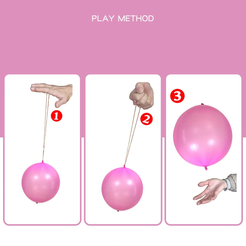 5/10pcs Large Punch Balloons Party Favors Kids Big Punching Ball Latex Bounce Balloon with Rubber Band Outdoor Toy Birthday Gift