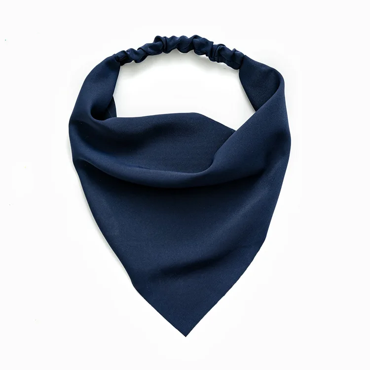 Woman Solid Color Chiffon Bandana Head Scarf Girls High-grade Versatile Triangle Scarf turbante Hair Accessories Turban femme