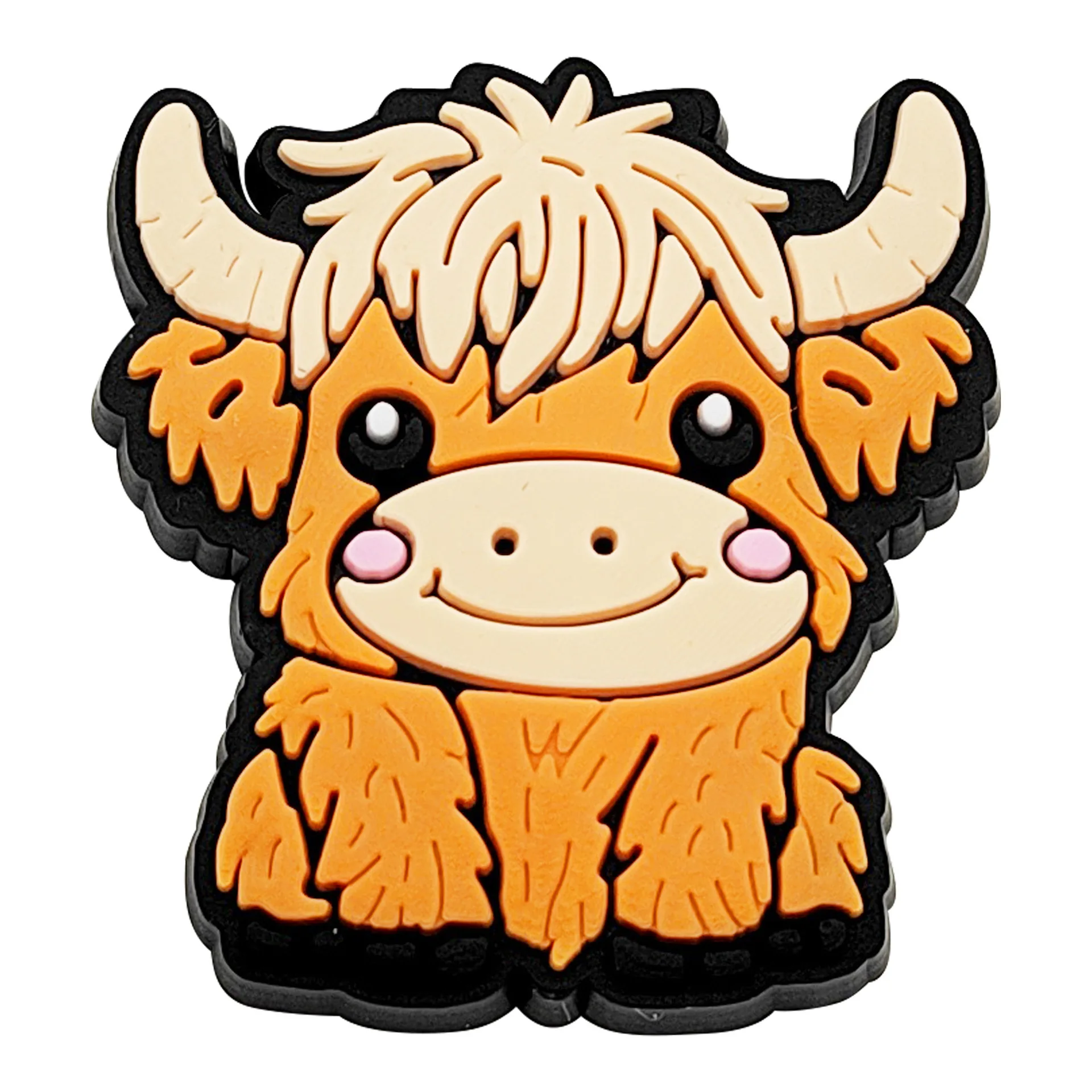 1-9Pcs Cute Highland Cow Shoe Charms Bubble Slides Sandals Buckle Shoes Accessories For Clogs Pins Garden Shoes Decorations Kids