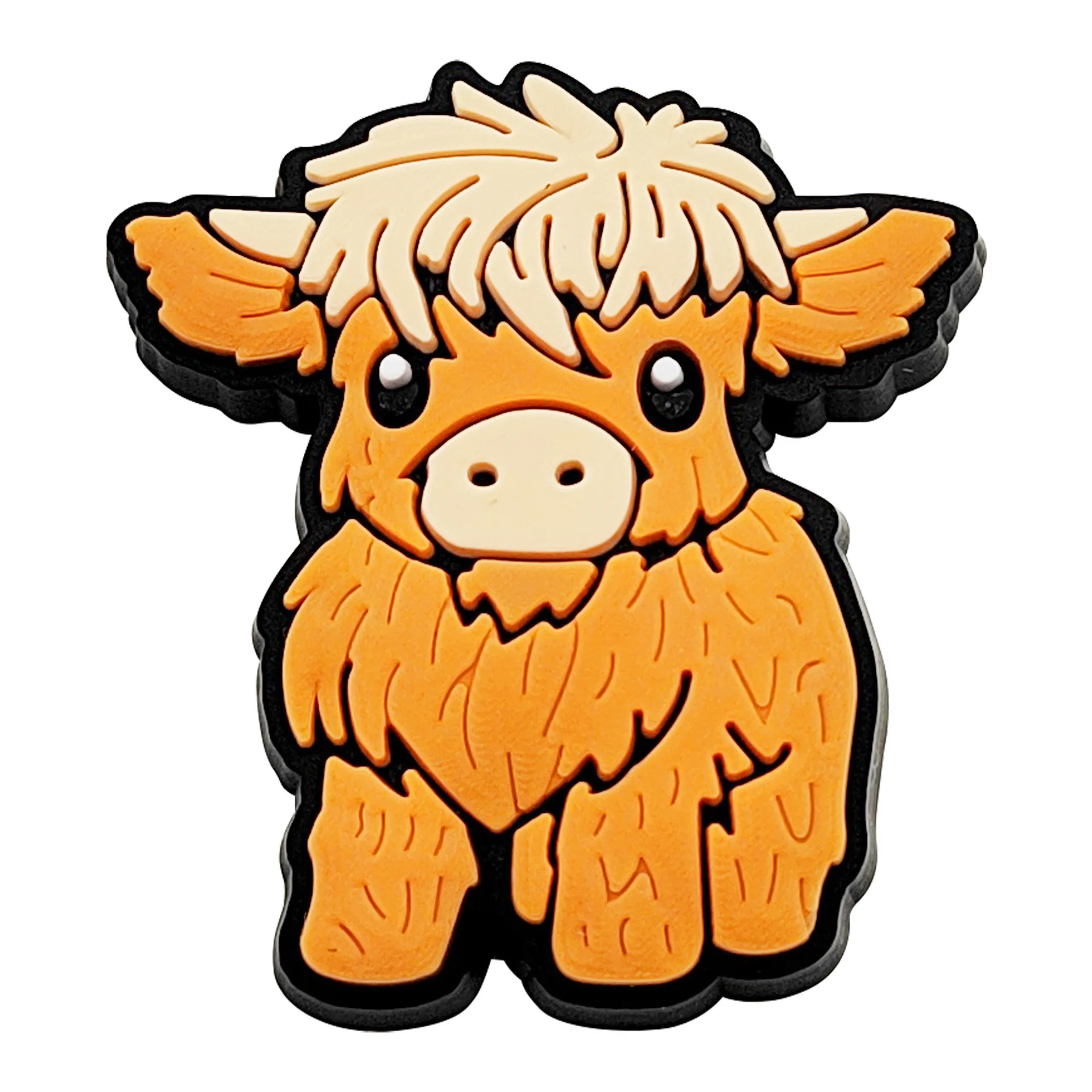 1-9Pcs Cute Highland Cow Shoe Charms Bubble Slides Sandals Buckle Shoes Accessories For Clogs Pins Garden Shoes Decorations Kids