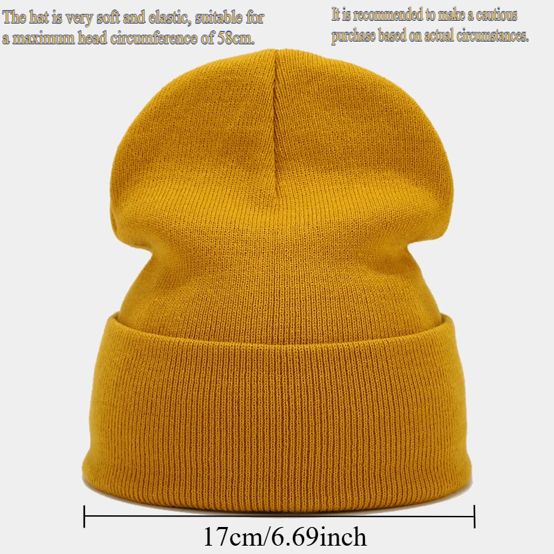 2024 Autumn/Spring Man’s Camouflage Knitting Hat Pure Colour Elastic Cap Unisex Warm Fashion Hat Female’s Leisured Beanie