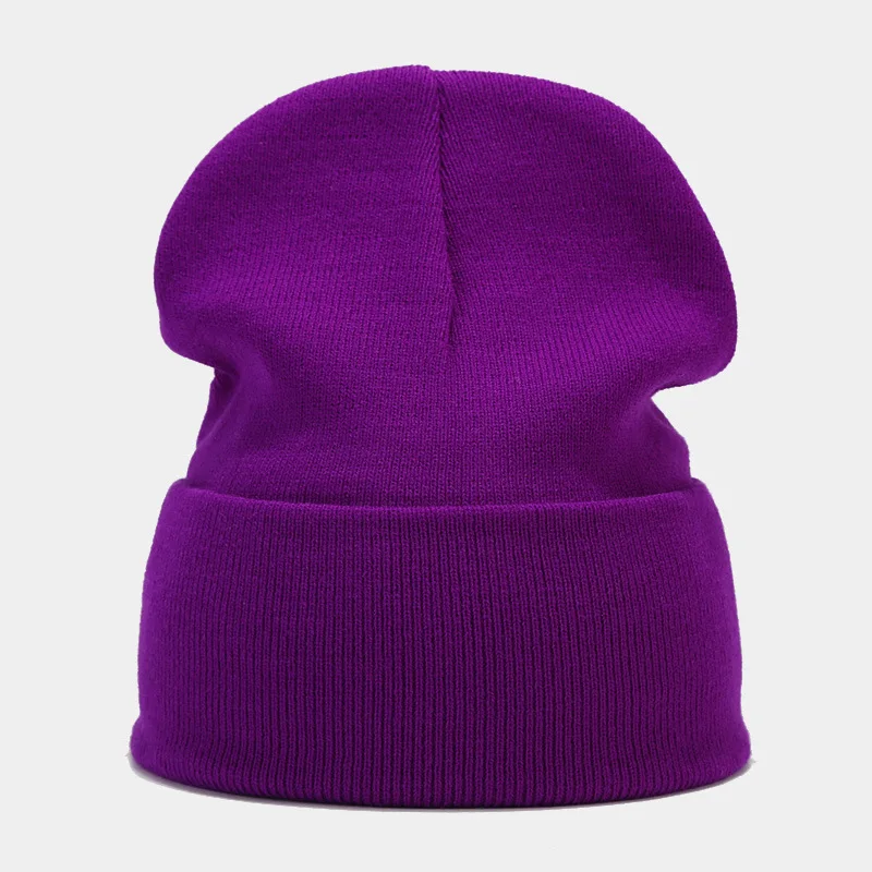 2024 Autumn/Spring Man’s Camouflage Knitting Hat Pure Colour Elastic Cap Unisex Warm Fashion Hat Female’s Leisured Beanie