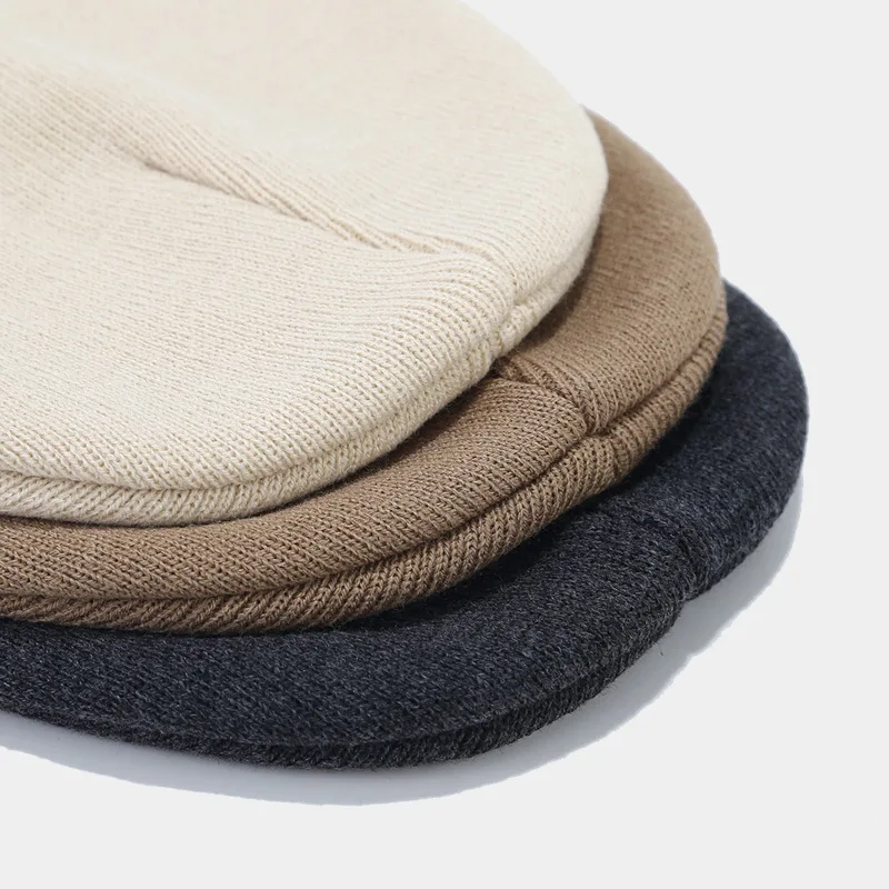 2024 Autumn/Spring Man’s Camouflage Knitting Hat Pure Colour Elastic Cap Unisex Warm Fashion Hat Female’s Leisured Beanie