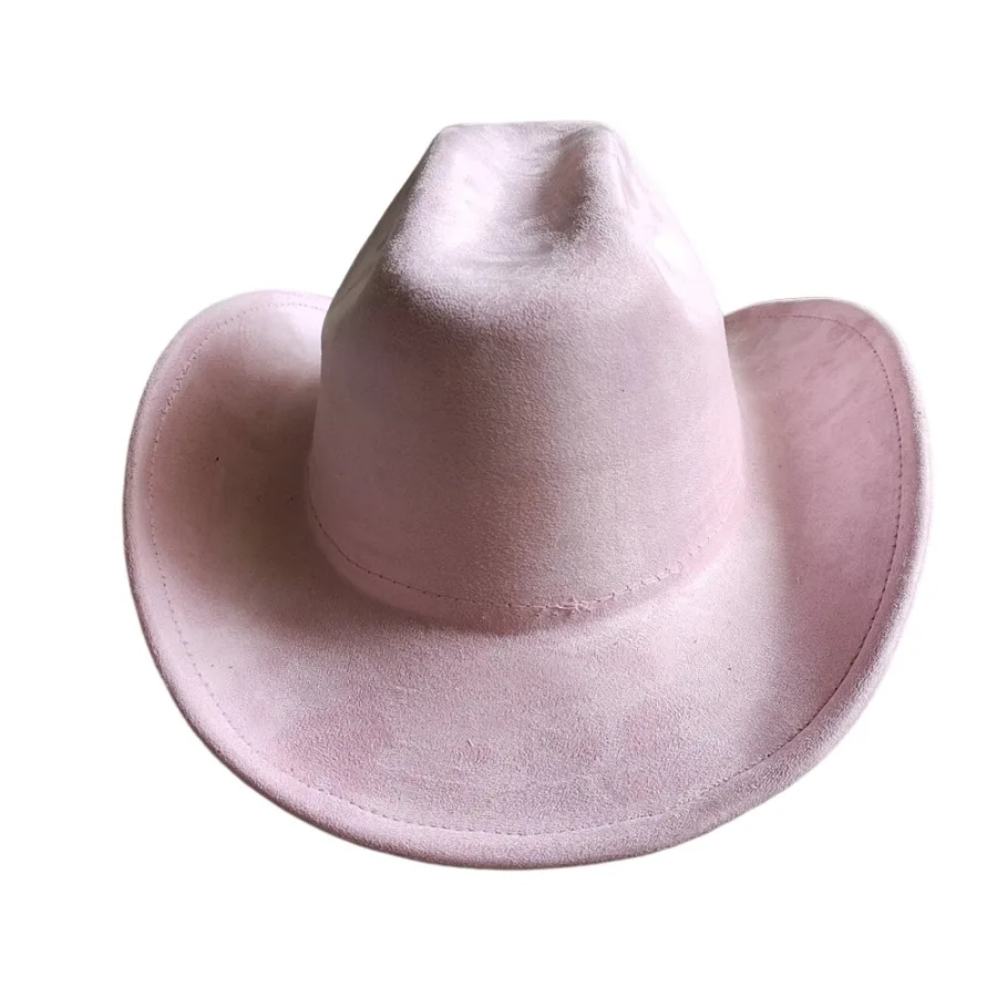 Classic Suede Leather 7.5CM Western Cowboy Women's Fedora Hat Men's Church Jazz Hat Fashion Travel Party Hat Denim Hat 2025