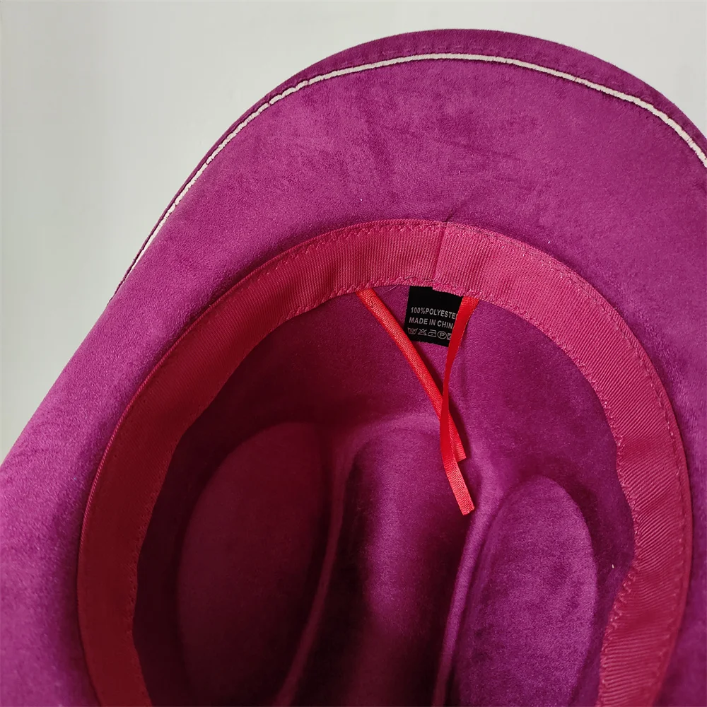 Classic Suede Leather 7.5CM Western Cowboy Women's Fedora Hat Men's Church Jazz Hat Fashion Travel Party Hat Denim Hat 2025