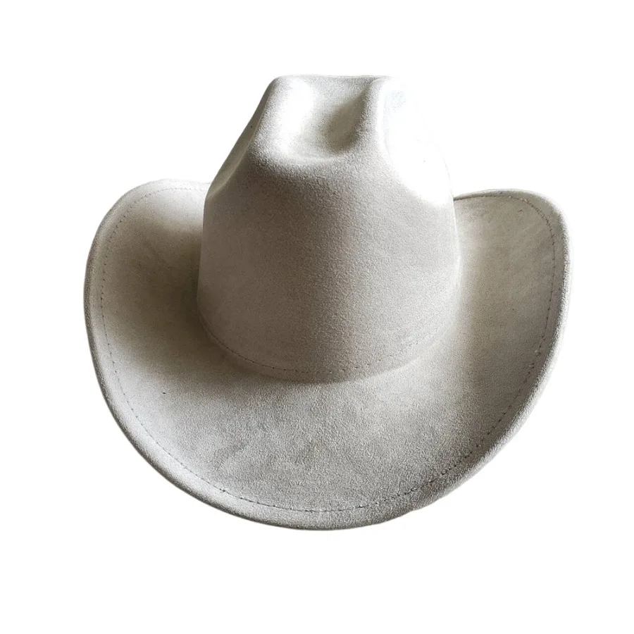 Classic Suede Leather 7.5CM Western Cowboy Women's Fedora Hat Men's Church Jazz Hat Fashion Travel Party Hat Denim Hat 2025